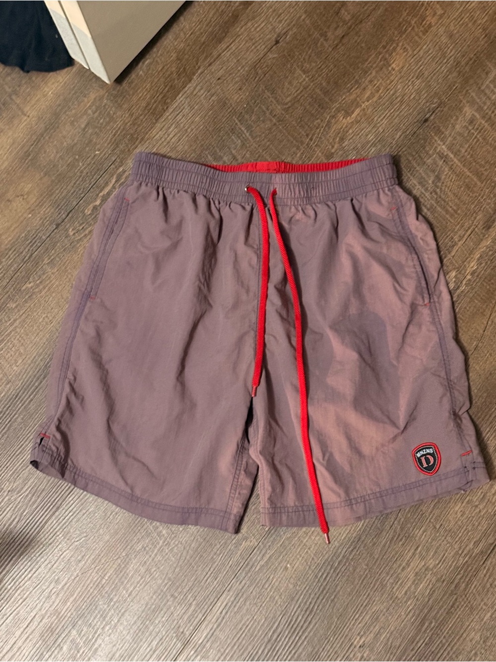 Men's Red Drawstring Swim/Board Shorts